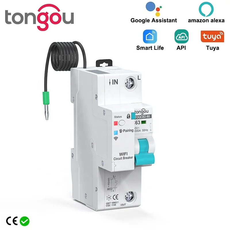 API TUYA 1P MCB WIFI Circuit Breaker Metering Smart Life Timer Remote Control Automatic Wireless Interruptor Reclosing Switch