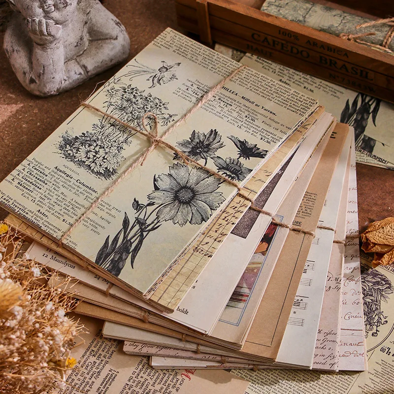 30pcs/set Vintage Newspaper Style Materials for DIY Crafts