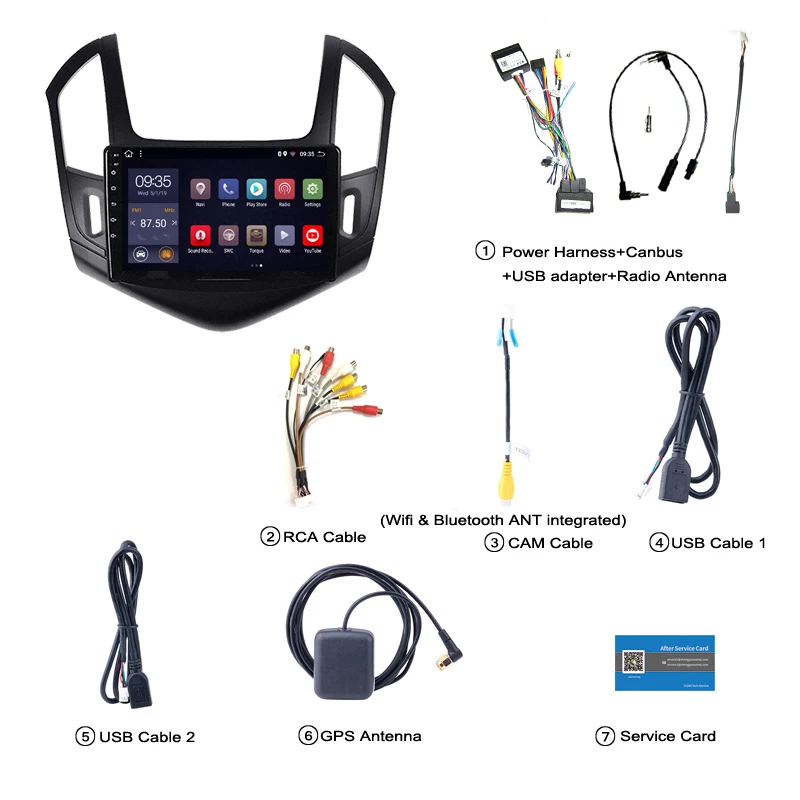RDS 9 Inch 8 Cores Android 11 Car Radio Dvd Multimedia Player Video Stereo Navigation Audio System for Chevrolet Cruze 2012-2015