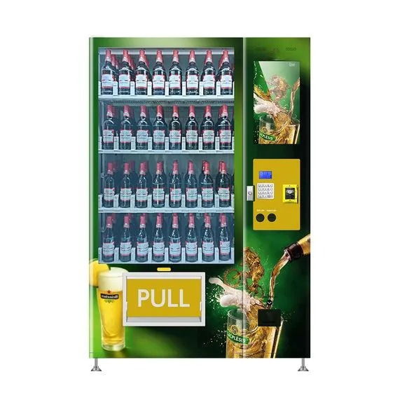 Red Wine Whiskey Vending Machine Beer Wine Bottle Vending Machine with Age Verification Mini Bar Machine for Wine and Red Bull