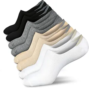 10 Pairs white black non slip invisible sock low cut anti slid athletic Men Women cotton no show socks