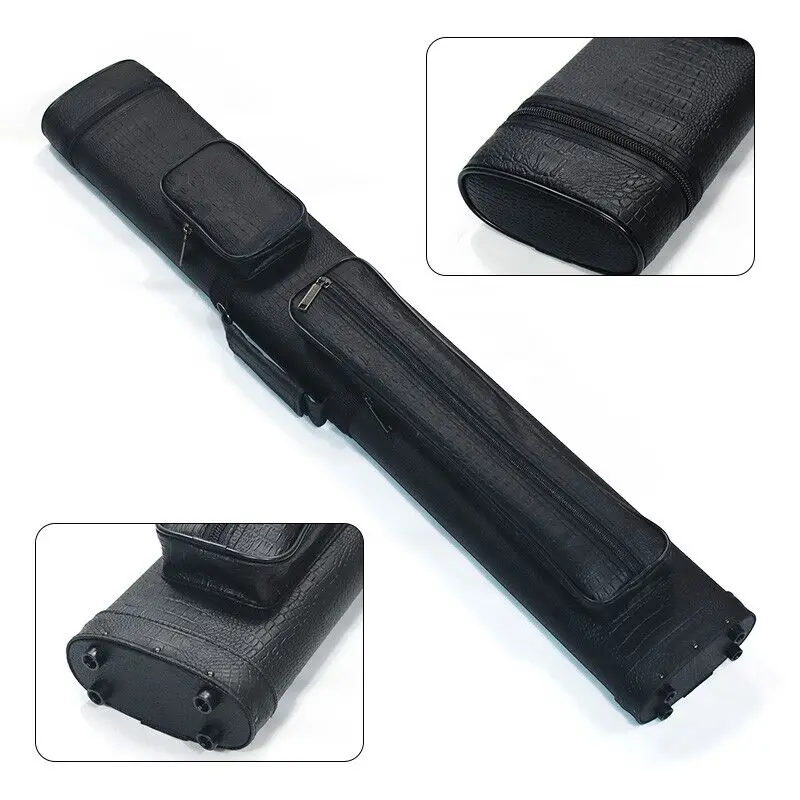 Premium Classic Black Color Leather 2B4S Pool Cue Case
