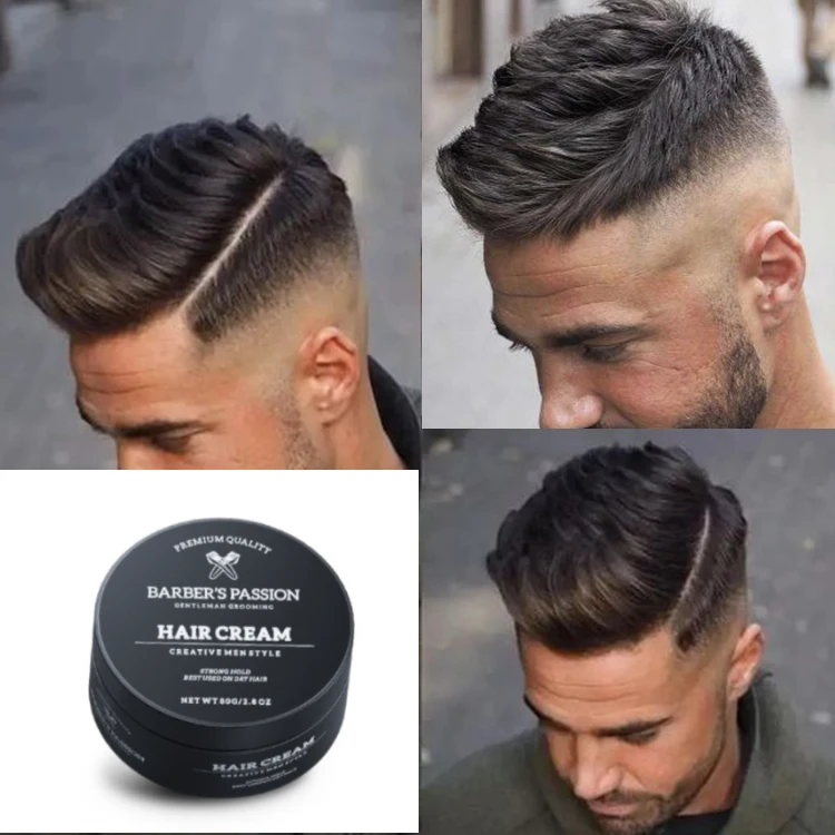 Private Label Custom Paraben-Free Provides Excellent Natural Look and Long Lasting Hold Styling Hair Cream for Men