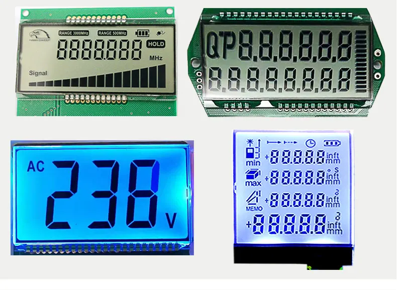Display Segment Names Factory Custom 7-segment LCD displays Segment size positive TN digit ...