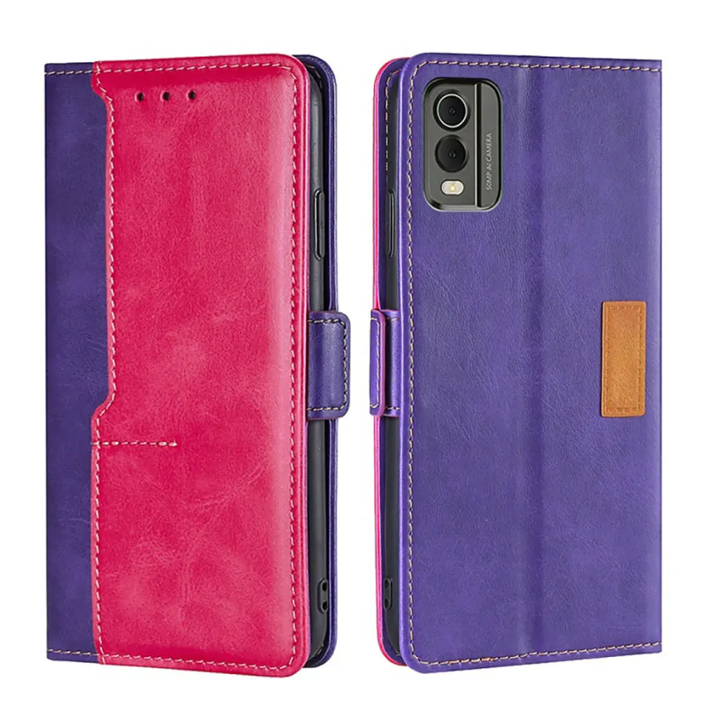 Laudtec Sjk966 Leather Phone Case Wallet Card Shell Simple Business Cover Fashion Shockproof Anti-Fingerprint For Nokia C32 factory