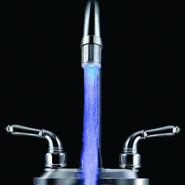 3-Color Temperature Sensitive Gradient LED Water Faucet Light Water Stream Color Changing Faucet Tap Sink Faucet for Kitchen and Bathroom 