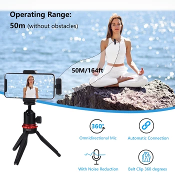 BOYA BY-V Mini Professional Wireless Lavalier Microphone for IPhone IPad Android Live Broadcast Gaming Recording product image
