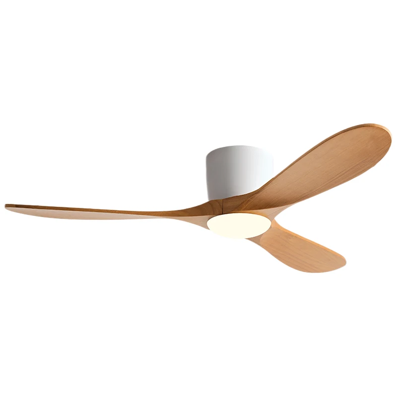 Tagagawa 42-pulgada 52-pulgada LED Ceiling Fan na May Ilaw na Gawa sa Tunay na Kahoy na Maple para sa Mga Café