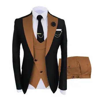 new arrival brown black pant coat men suit and price 3 piece fall wedding suits for men