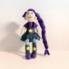 Girl with purple hair and long braid--30cm