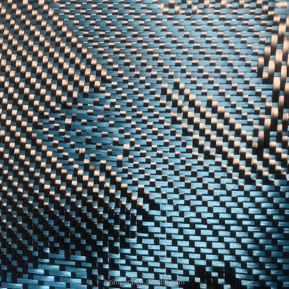 240gsm Cola Blue Jacquard Camouflage Carbon Aramid Hybrid Fabric Roll High Quality Carbon Fiber Material