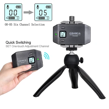 Comica CVM-WS50(C) Portable Smartphone Microphone Lapel Microphone 6 Channels Built-in Metal Material Smartphone Holder product image