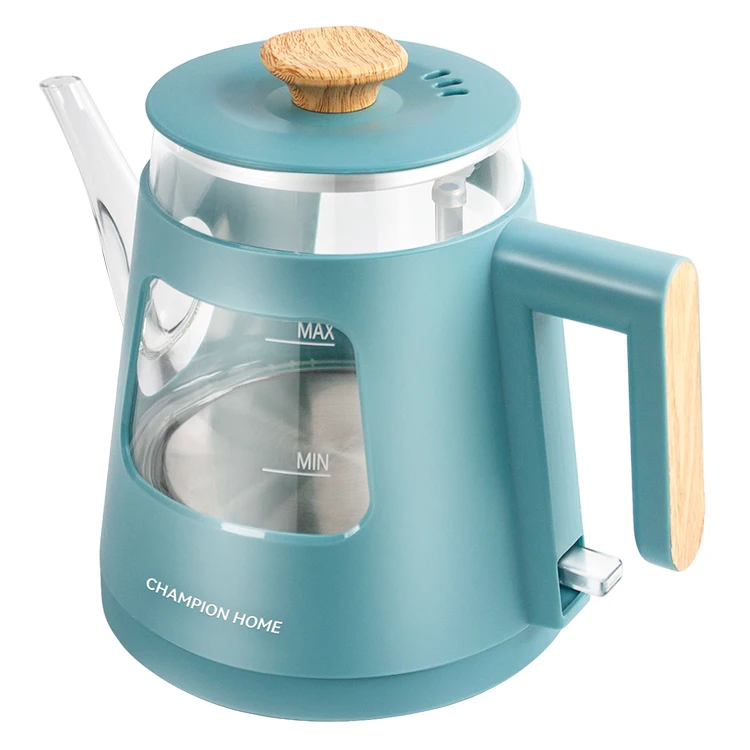 With Wooden Decoration Handle Transparent Kettle with Light