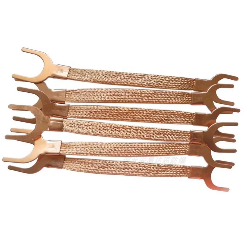 Flange Static Jumper Conductive Tape Soft Copper Grounding Braided Wire