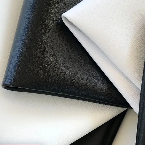 Custom Thickness Black and White 3D Nappa Texture Upholstery Vinyl Fabric Artificial Faux Synthetic PVC Leather for Furniture