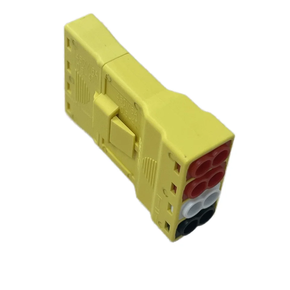 Yellow  4 to 8 Wire Luminaire Disconnect Connector Male Female Screwless Connectorfor 4,00 Mm²