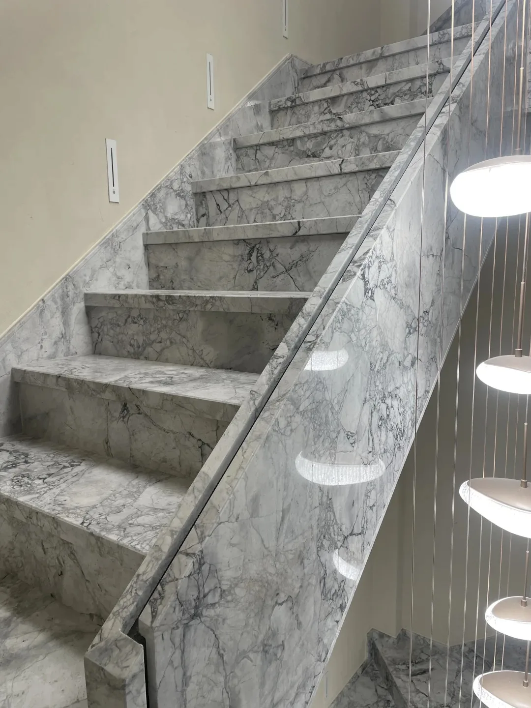 product modern design natural grey marble stone tiles polished big slab for floor bathroom vanities marble stair stone kitchen island-3