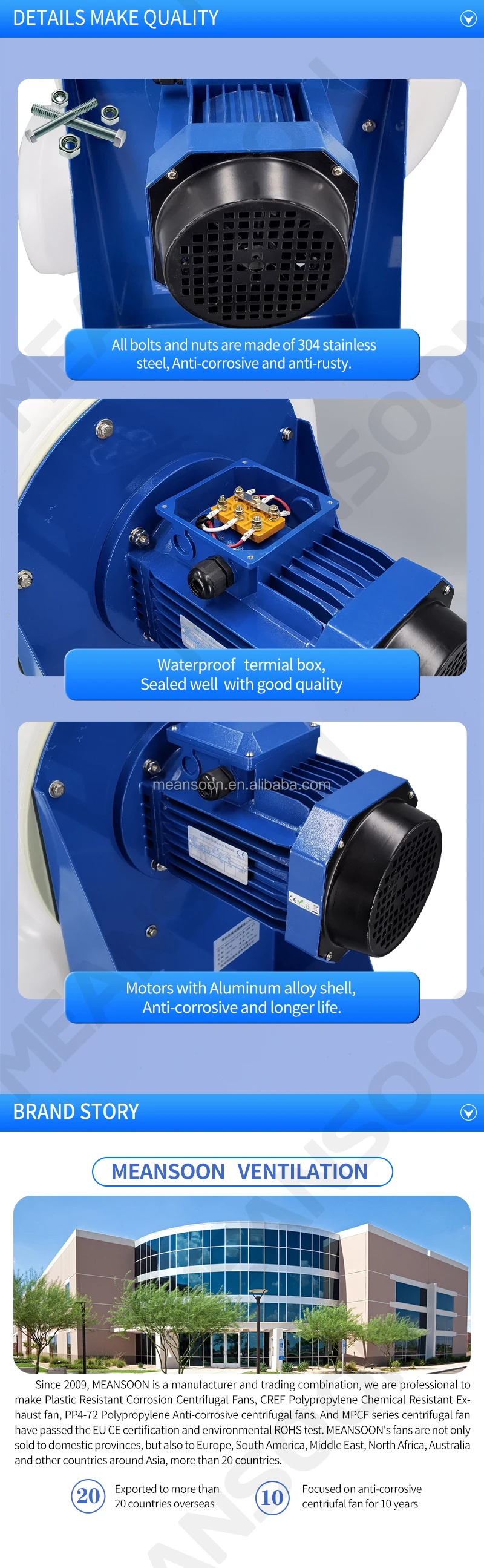 Plastic Centrifugal Duct Fan, MPCF-200-F4S, 220V, IP54 - detail 16