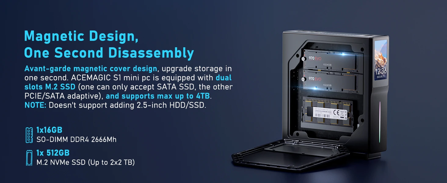ACEPC S1 Mini PC N95 Manufacturer China | DIY LCD Mini Computer 
