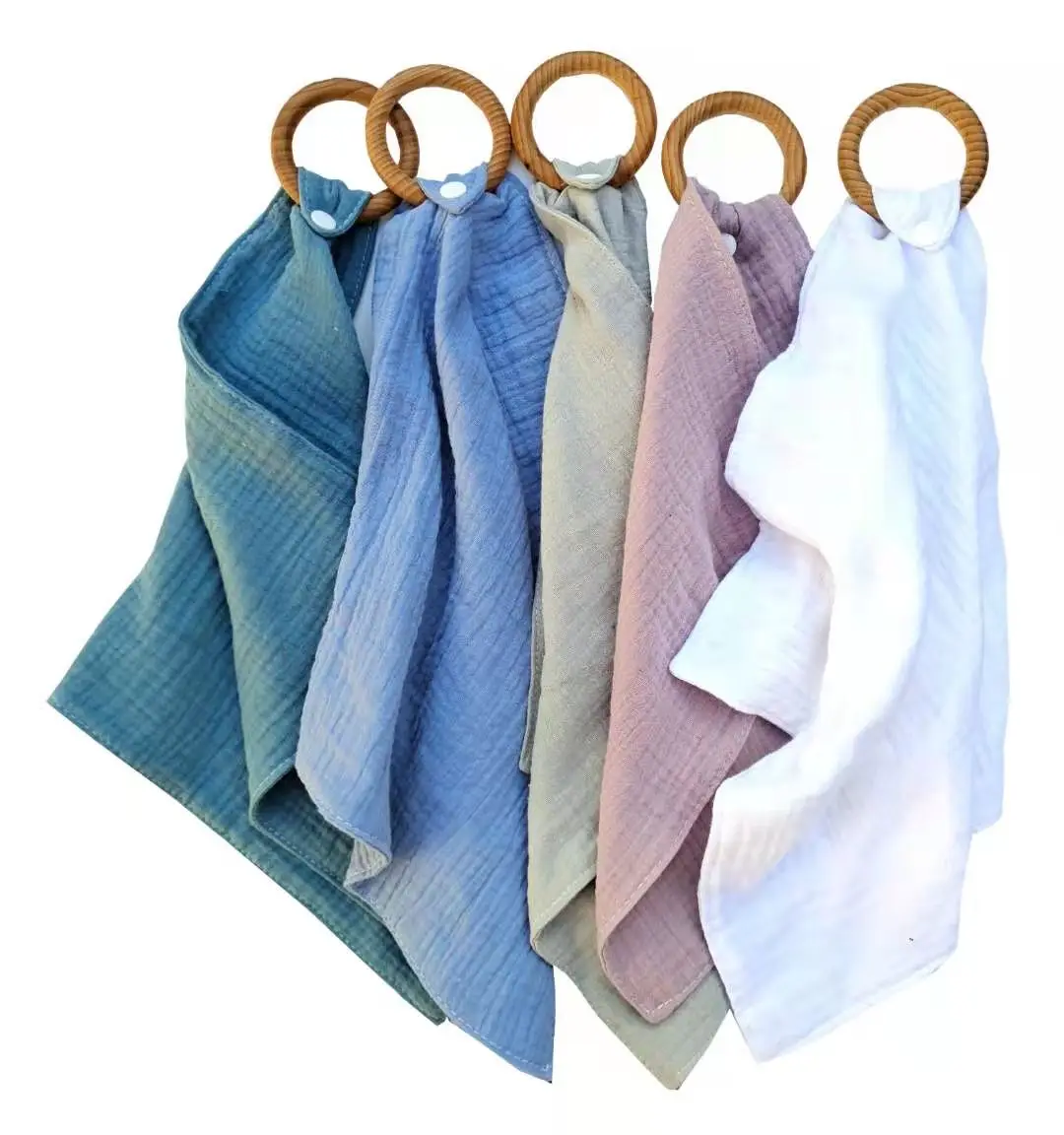 Муслиновые Слюнявчики, детские слюнявчики, 100% хлопок, ручная стирка, 4 слоя, с деревянным кольцом, очень впитывающий и мягкий M2335