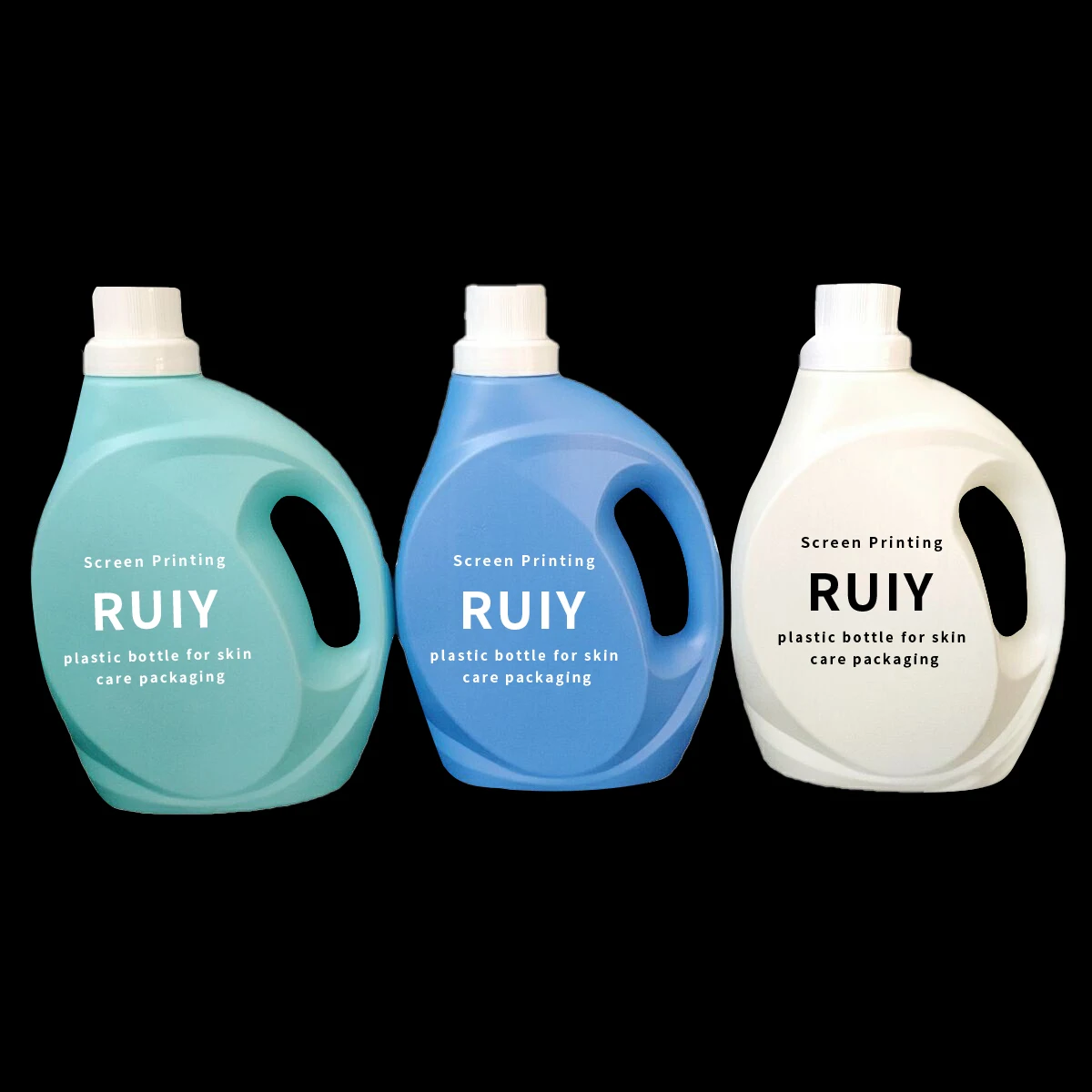 2000ml 3000ml PET Plastic Leak-Proof Liquid Laundry Detergent Bottle with Square Scale Cap for Liquid Soap Chemicals Screw Seal