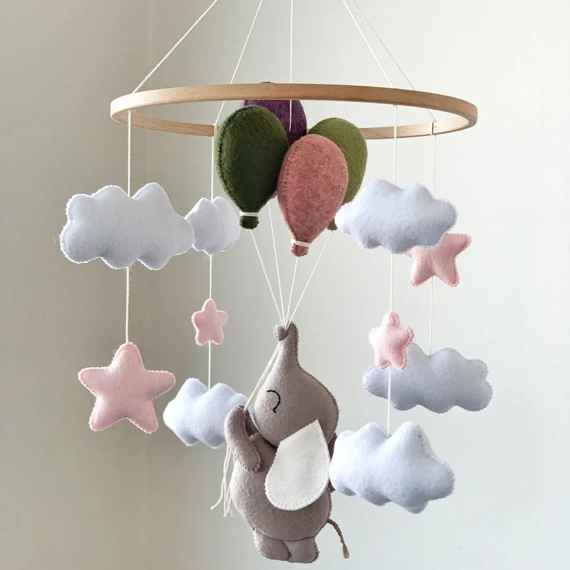 2023 New Baby Handmade Felt Crib Mobile Toys Safari Musical Crib Mobile For Babies Cot Kids Room