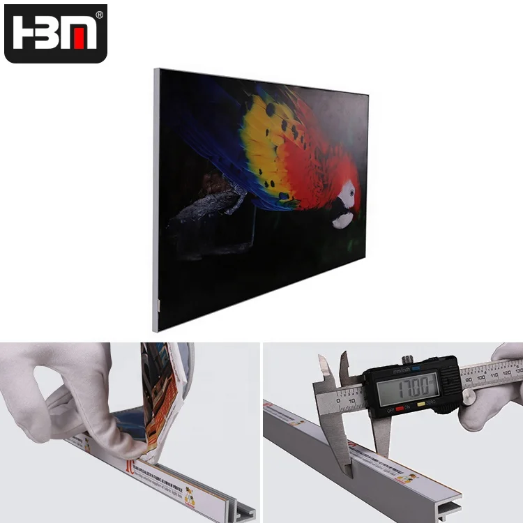 Тонкий световой короб со светодиодной подсветкой Светодиодная доска с по краям безрамный алюминиевый из