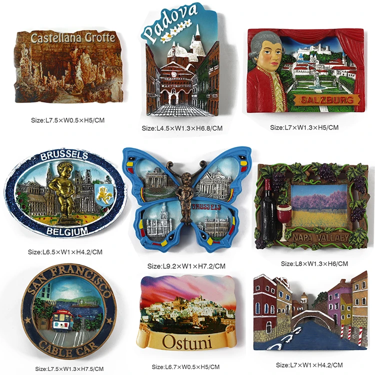 Customized Resin Tourism Refrigerator Magnets Scenic Spots and Gift Figurines Magnetic Sticker Souvenirs