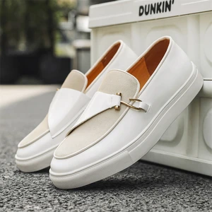 Latest Design White Color Hook Formal Wedding Shoes Classic Round Toe Business Men Casual Dress Shoes