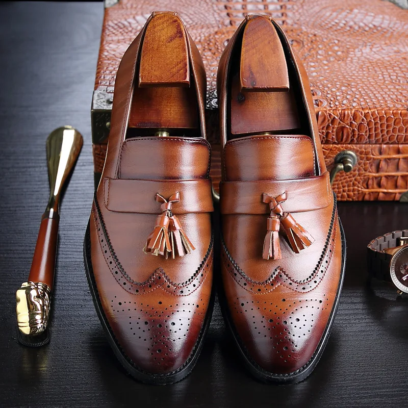 mens dress shoes latest fashion Ferro Aldo George Mfa19690 Mens Formal Classic Lace Up Tuxedo Oxford Dress Shoes, in Cognac, Men's Size 11 main image 1