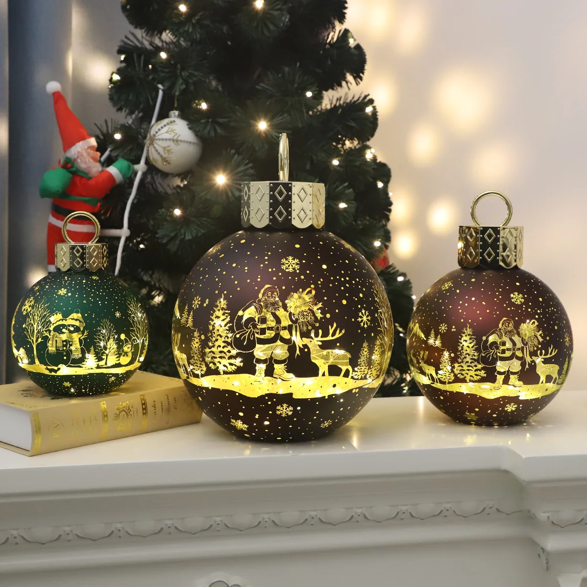 Wholesale Led Light Glass Globe Ball Christmas Home Decoration Big Glass Ball