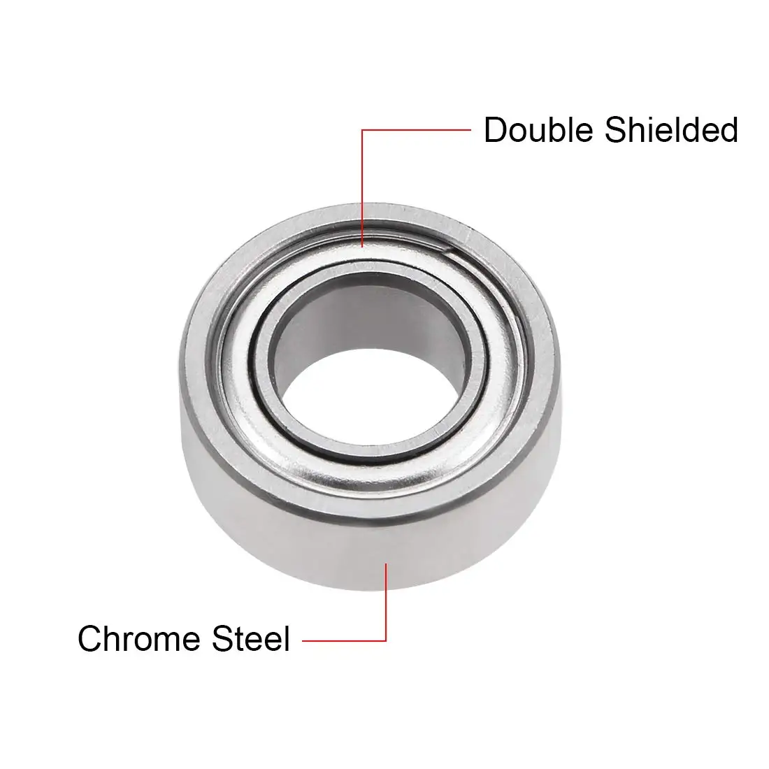 10-Pack R188-ZZ Bearings - 1/4" X 1/2" X 3/16", Double Metal Shield, Chrome Steel