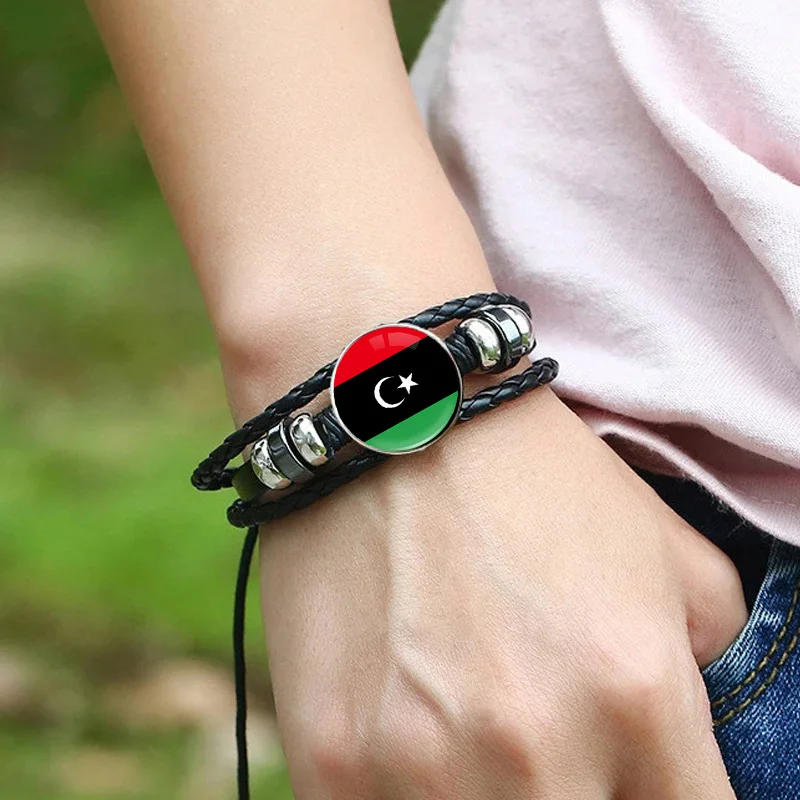 80 Model Libya Country Flag Map Tie Clip Lapel Pin Ring Brooch Cuff Link Necklace Bracelet Earrings Key Chain Libyan Jewelry Set