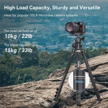 Small Rig 73" Camera Tripod 360 Rotation Center Column Horizontal Tripod Monopod With Smartphone Holder Carrying Bag-4288 product image