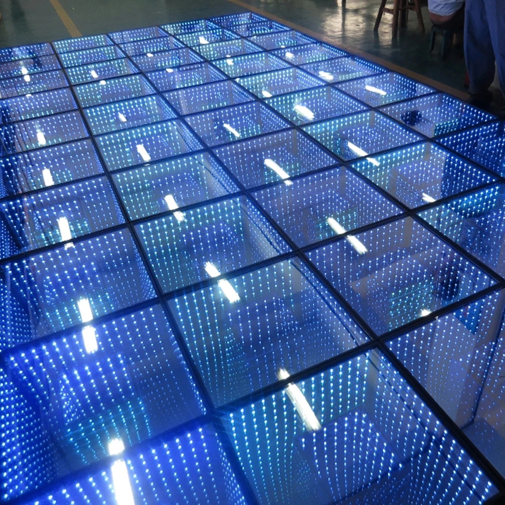 Magic Floor Tile RGB Mixing Led Dance Floor LED Light Brick Abyss Effect Decoration LED Infinite Mirror Dance Floor