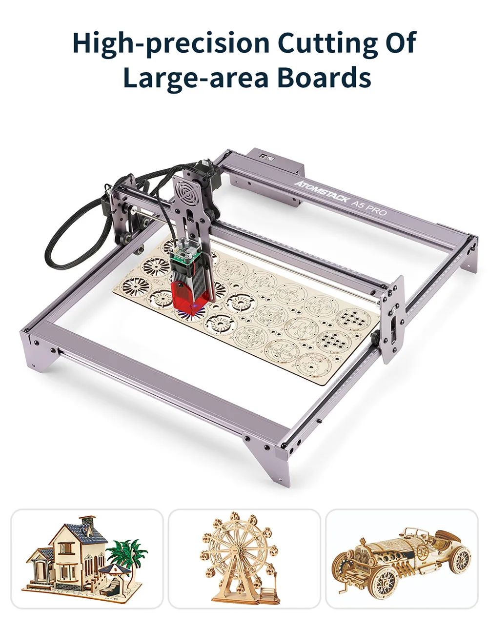 Atomstack A5 Pro 410*400mm Large Working Area 40w High Power Laser Engraver Lazer Engraving Cutting Machine - Buy Laser Engraving Machine,Cnc Router Kit Control Laser Engraver Wood Plastic Acrylic Pcb