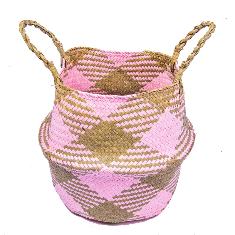 Natural Seagrass Basket Belly,Water Hyacinth Basket,Plant Pot Woven
