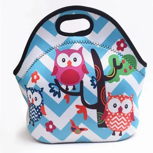Custom Printed Cute Cartoon Durable Insulated Neoprene Lunch Tote Bag for Office School