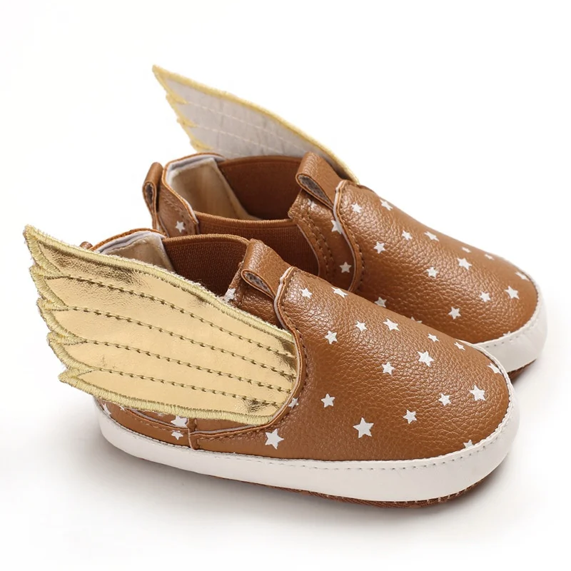 EVERTOP best sale special wing decoration PU leather baby shoes baby boy loafers