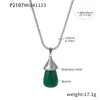 P2107-collar esmeralda color acero