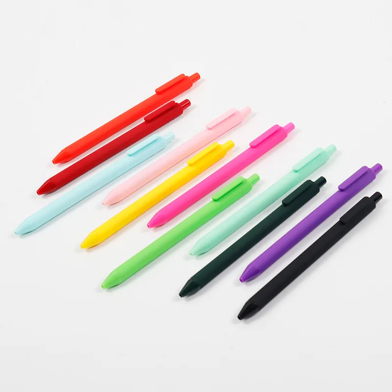 High Quality Multicolorful Macaron Plastic Soft Rubber Ink Promotional Advertising Retractable Gel Pen With Custom LOGO_voghion.com