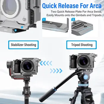 SIRUI Camera Cage Kit for Sony FX 3 FX30 with Top Handle Wrist Strap Cable Clamp NATO Rail detail image