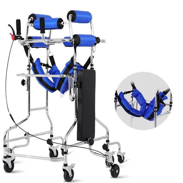 8 Wheeled Hand Brake Disable Stroke Hemiplegia Rehabilitation Training Assist Walking Aid Medical Elderly Walker for Disabled