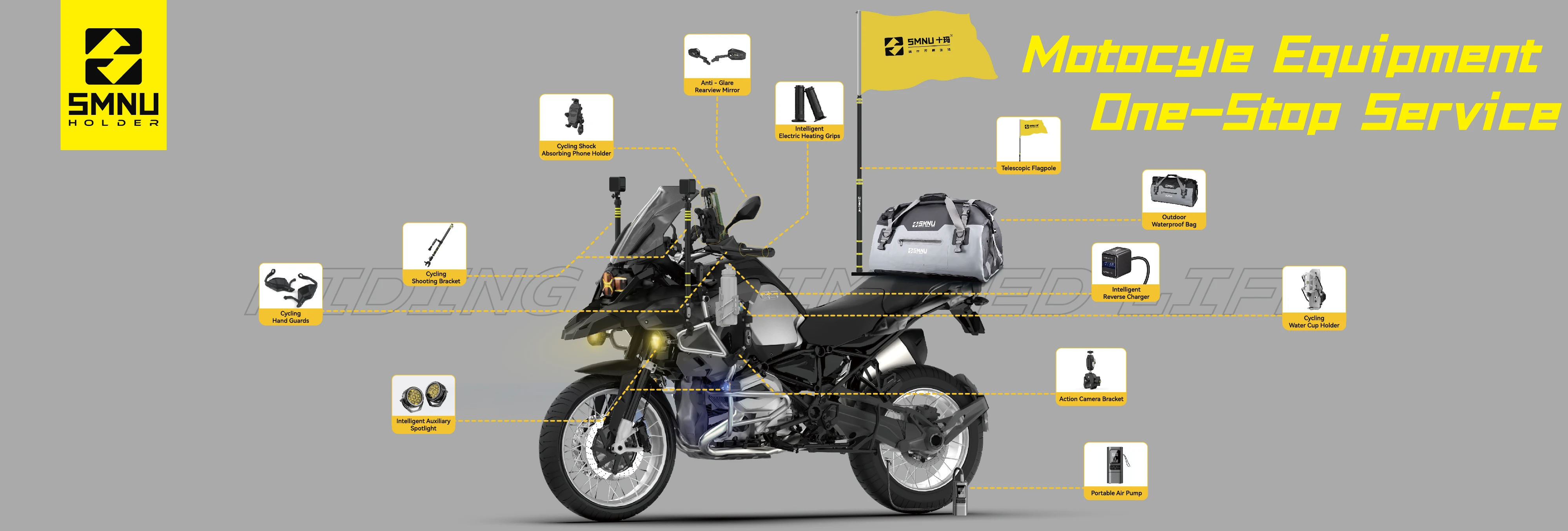 product smnu two in one outdoor retractablesel adjustable length selfie stick holder for motorcycle sport camera-2