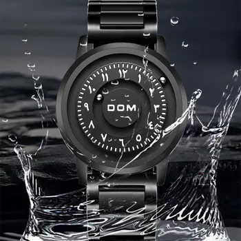 New Watch Dom Magnetic Bracelet Waterproof Leather Watches for Men  Scrolling Pointer Magnetic Force Luxury Wrist Watch Men's