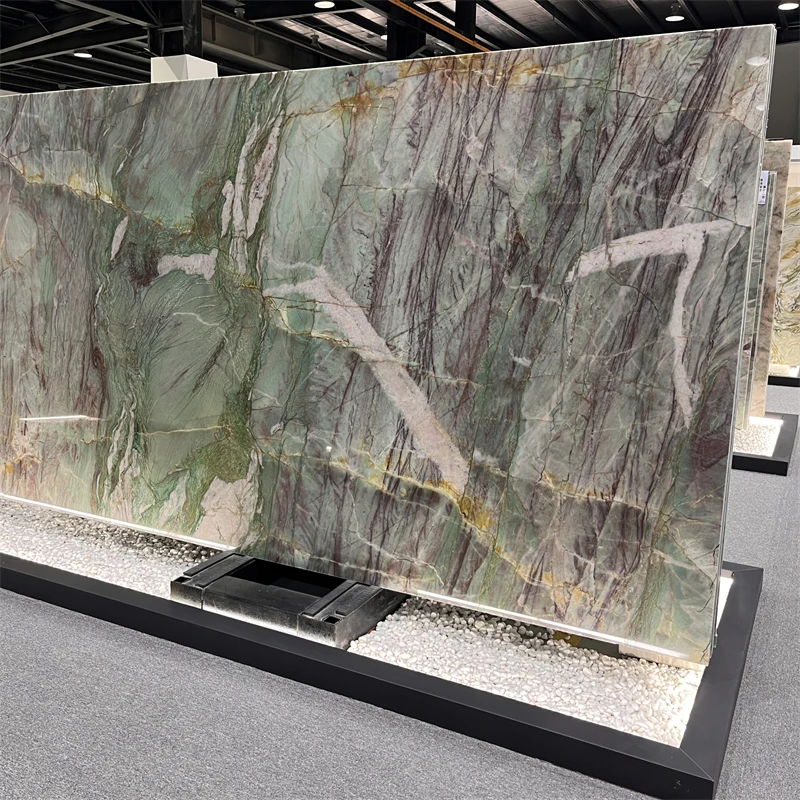 product luxury royal green quartzite slab high quality exotic stone countertop interior wall decor customized sizes similar marble tile-2