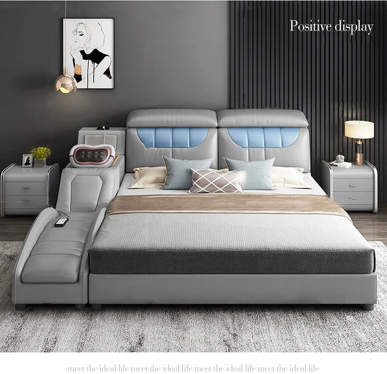 Queen Bed Frame Upholstered Bed Modern With Wood Girls Bedroom Sets