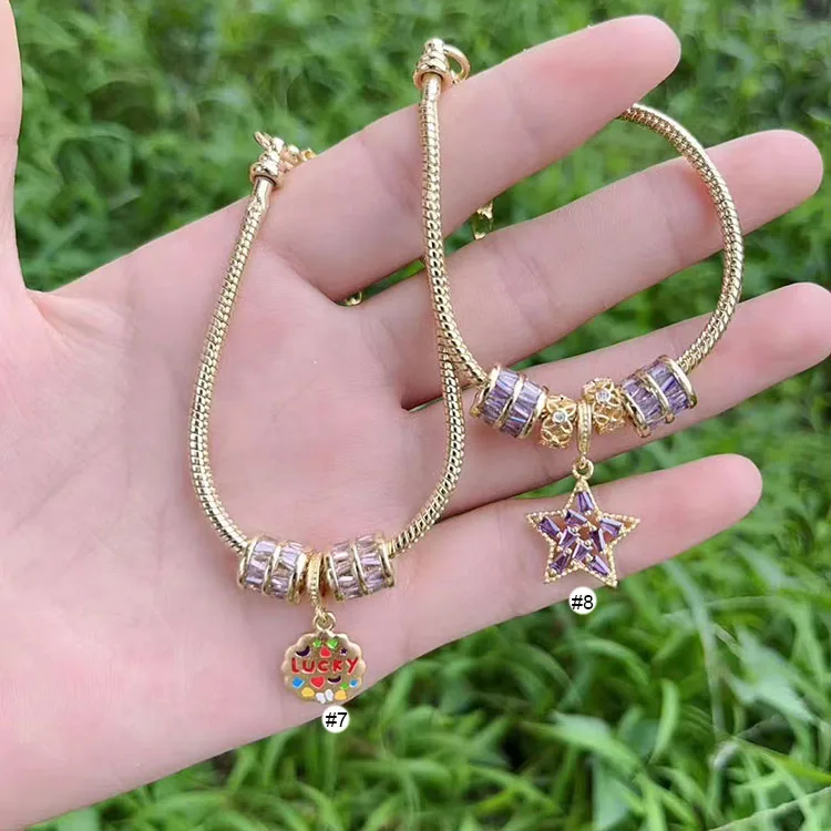 BC1529 European 18K Gold Plated Snake Chain Bracelets with