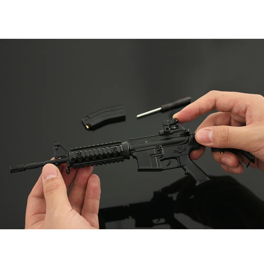 Ar15 Metal Guns Model Miniature Model Toy Gun Black 13 Scale Die Cast