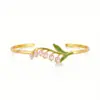 Bracciale aperto con campanule rosa e bianche